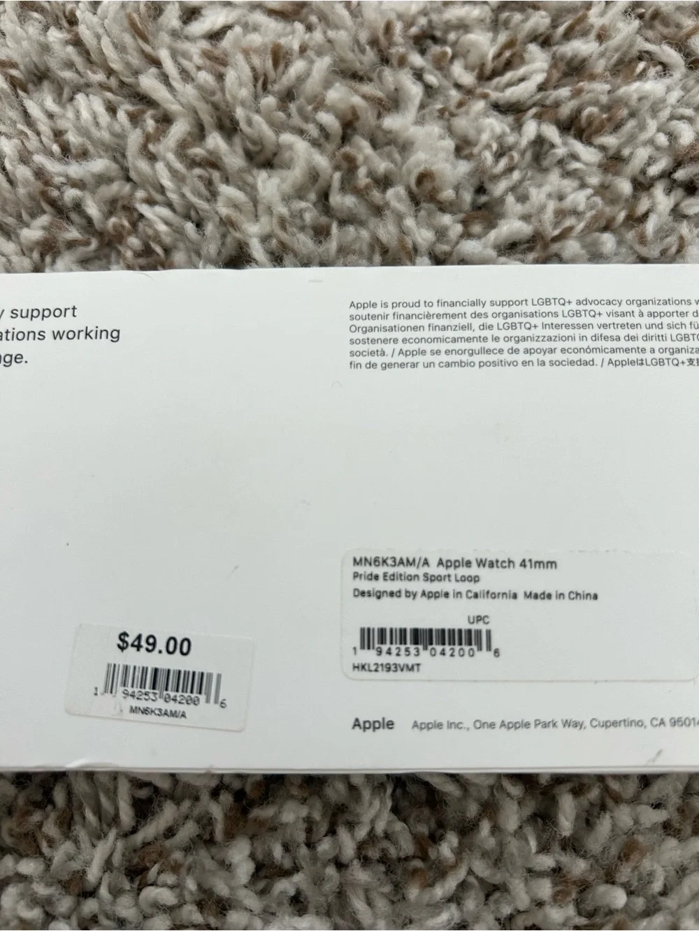 GENUINE APPLE WATCH BAND STRAP 41MM PRIDE EDITION SPORT LOOP 2022 BRAND NEW